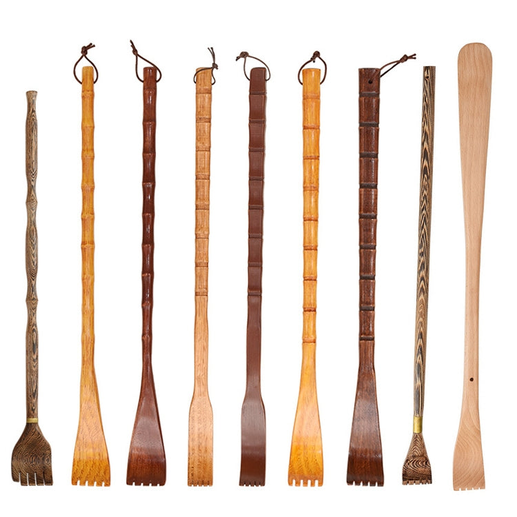 BQR01 Back Scratcher Long Handle Wooden Massage Scratcher, Style: Round Nature Color