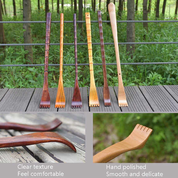 BQR01 Back Scratcher Long Handle Wooden Massage Scratcher, Style: Round Nature Color