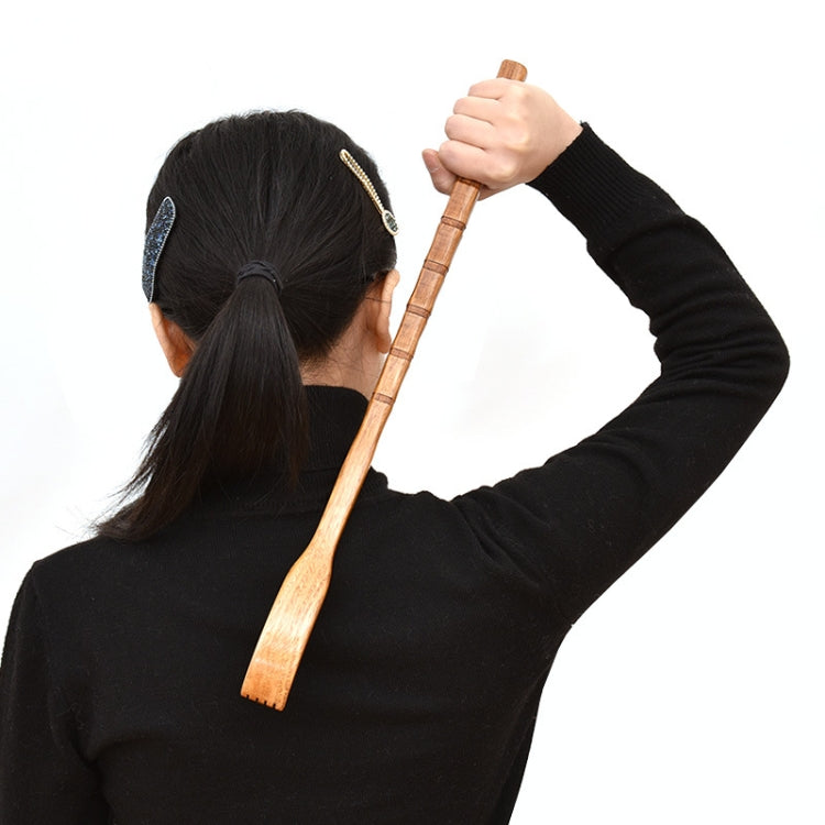 BQR01 Back Scratcher Long Handle Wooden Massage Scratcher, Style: Square Red