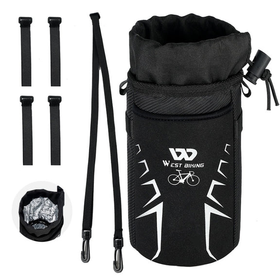 WEST BIKING Bicycle Insulated Water Bottle Bag(Black)
