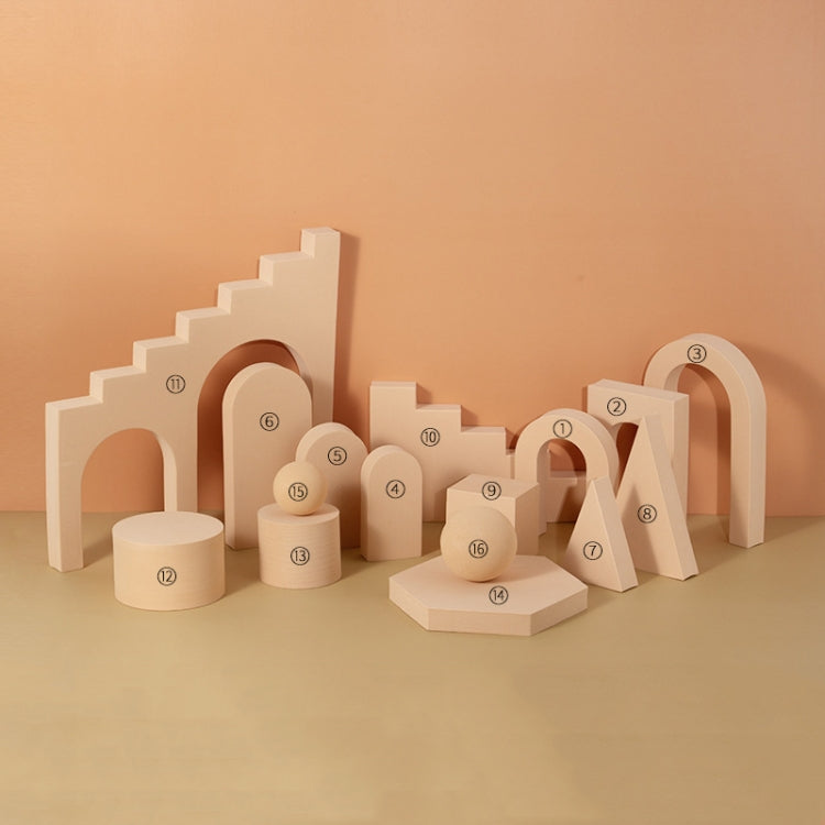 16 In 1 Photography Geometry Foam Cube Photo Studio Props(Complexion)