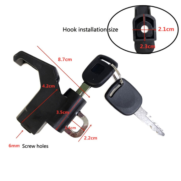 3 Sets Motorcycle Helmet Fixed Lock Hook(Black)