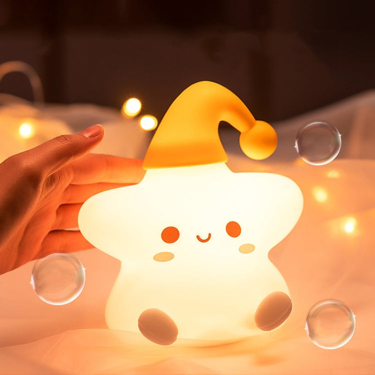 Silicone Star Colorful Bedside Night Light, Spec: Remote Control