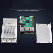 Aluminum Alloy Shell Grid Cooling Box For Raspberry Pi 3 Model B Pi 2/B + Black