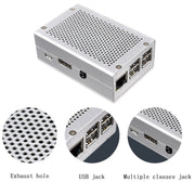 Aluminum Alloy Shell Grid Cooling Box For Raspberry Pi 3 Model B Pi 2/B + Black