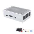 Aluminum Alloy Shell Grid Cooling Box For Raspberry Pi 3 Model B Pi 2/B + Silver with Fan - Raspberry Pi Accessories by PMC TechLife | Online Shopping South Africa | PMC TechLife | Buy Now Pay Later Mobicred