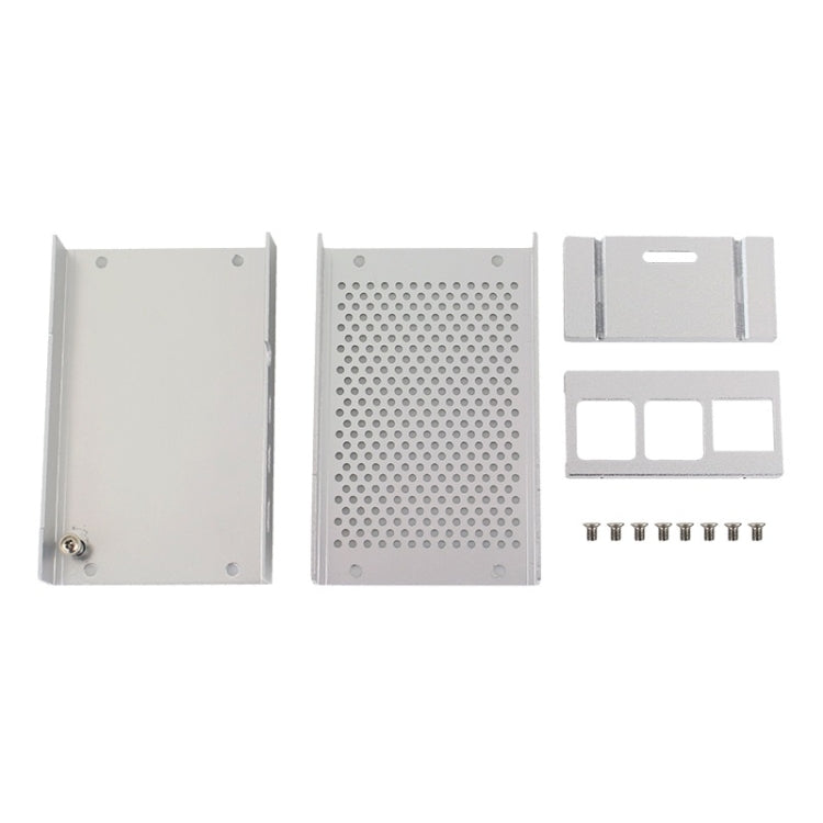 Aluminum Alloy Shell Grid Cooling Box For Raspberry Pi 3 Model B Pi 2/B + Silver with Fan