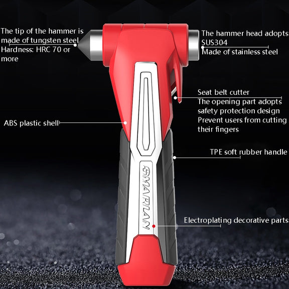 CS-B07 Car Multi-Function Emergency Hammer Fire Escape Hammer(Red)