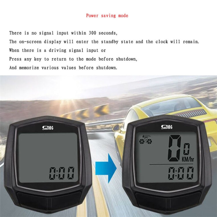 SUNDING SD-581 Bicycle Wired Code Meter Speedometer Odometer(English Display)