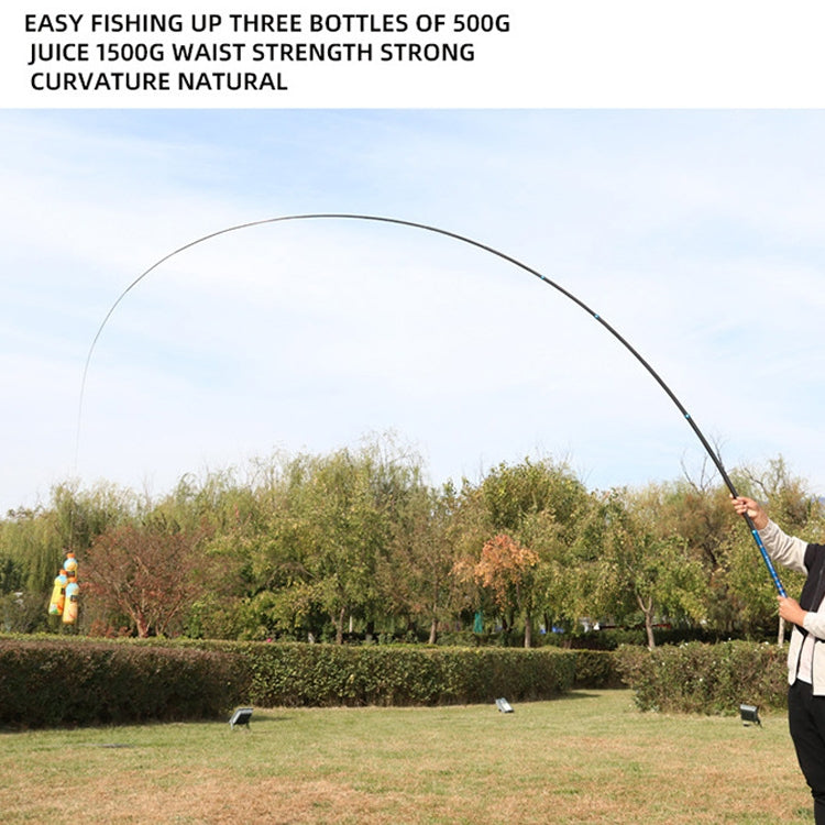 Carbon Short Section Fishing Rod Short Section Positioning Handle Rod, Length: 3.6m(Black)
