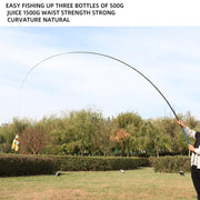 Carbon Short Section Fishing Rod Short Section Positioning Handle Rod, Length: 3.6m(Black)