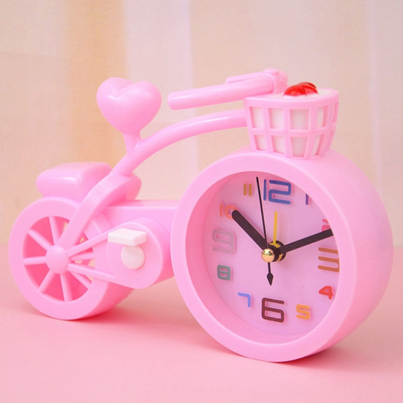 Bicycle-shaped Desktop Alarm Clock Student Gifts(Light Pink)