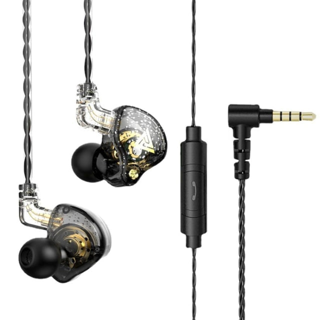 QKZ AK6 PRO HiFi Subwoofer In-Ear Wired Headphones with Mic(Black)