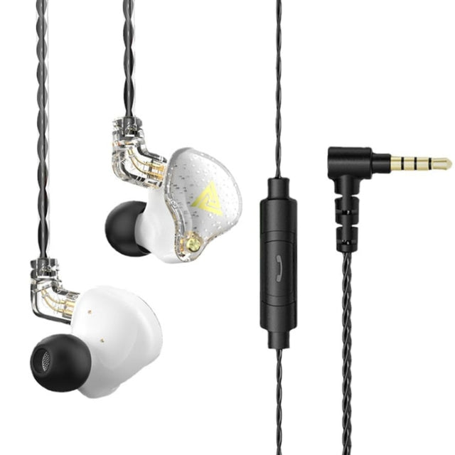 QKZ AK6 PRO HiFi Subwoofer In-Ear Wired Headphones with Mic(White)