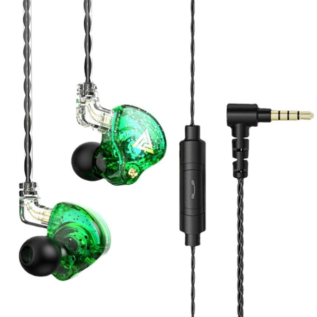 QKZ AK6 PRO HiFi Subwoofer In-Ear Wired Headphones with Mic(Green)