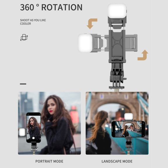 Mini Selfie Stick Integrated Multifunctional Bluetooth Selfie, Specification: Q10S 70cm With Fill Light