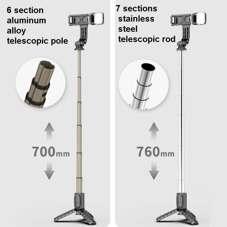 Mini Selfie Stick Integrated Multifunctional Bluetooth Selfie, Specification: Q10S 70cm With Fill Light