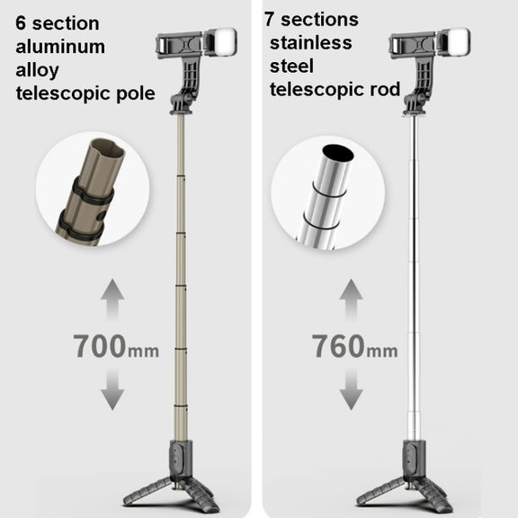 Mini Selfie Stick Integrated Multifunctional Bluetooth Selfie, Specification: Q10S 70cm With Fill Light