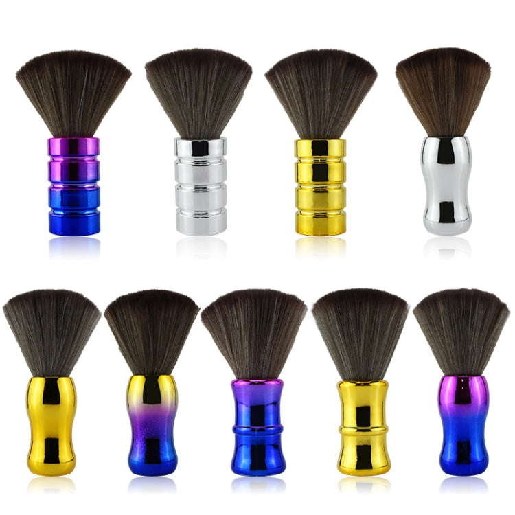 Electroplating Broken Hair Brush Haircut Neck Cleaning Brush( Round Handle Gradient Yellow)