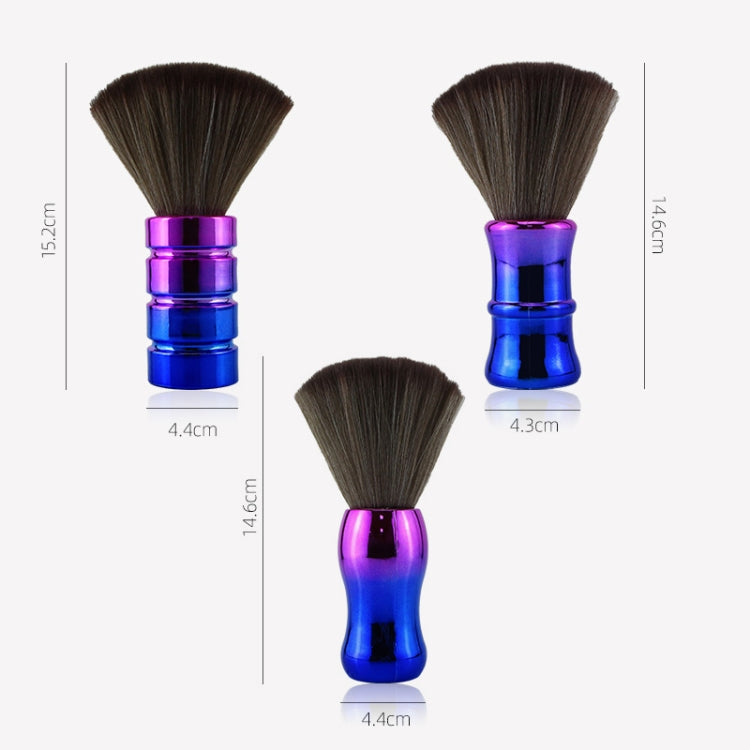 Electroplating Broken Hair Brush Haircut Neck Cleaning Brush( Round Handle Gradient Yellow)