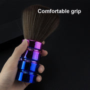 Electroplating Broken Hair Brush Haircut Neck Cleaning Brush( Round Handle Gradient Yellow)