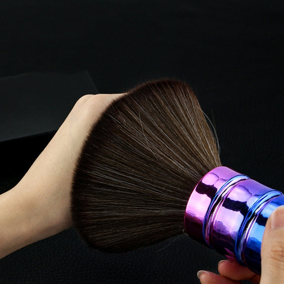 Electroplating Broken Hair Brush Haircut Neck Cleaning Brush( Round Handle Gradient Yellow)