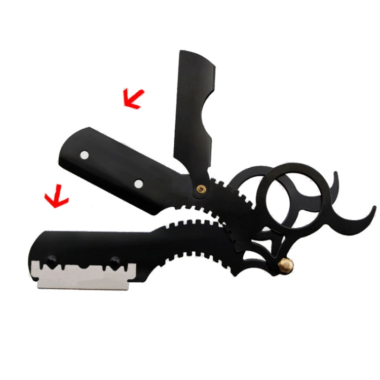 Manual Men Stainless Steel Ring Razor Without Blade(Black)