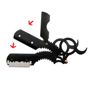 Manual Men Stainless Steel Ring Razor Without Blade(Black)