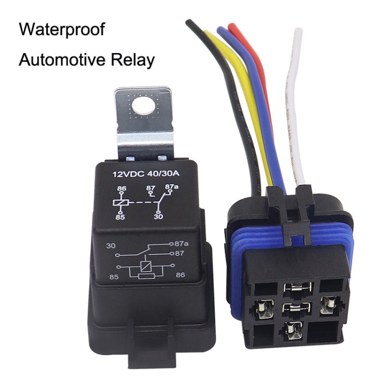 1040 5 Pin Water-resistant Integrated Automotive Relay With Bracket, Rated voltage: 24V