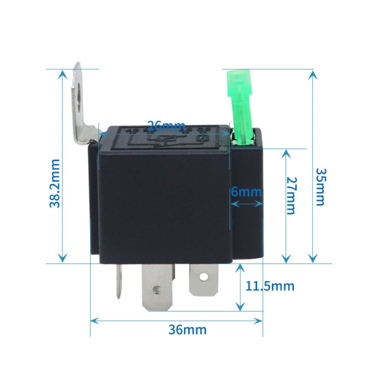 5 Sets JD2912 4 Pin Car Relay With Fuse, Rated voltage: 12V