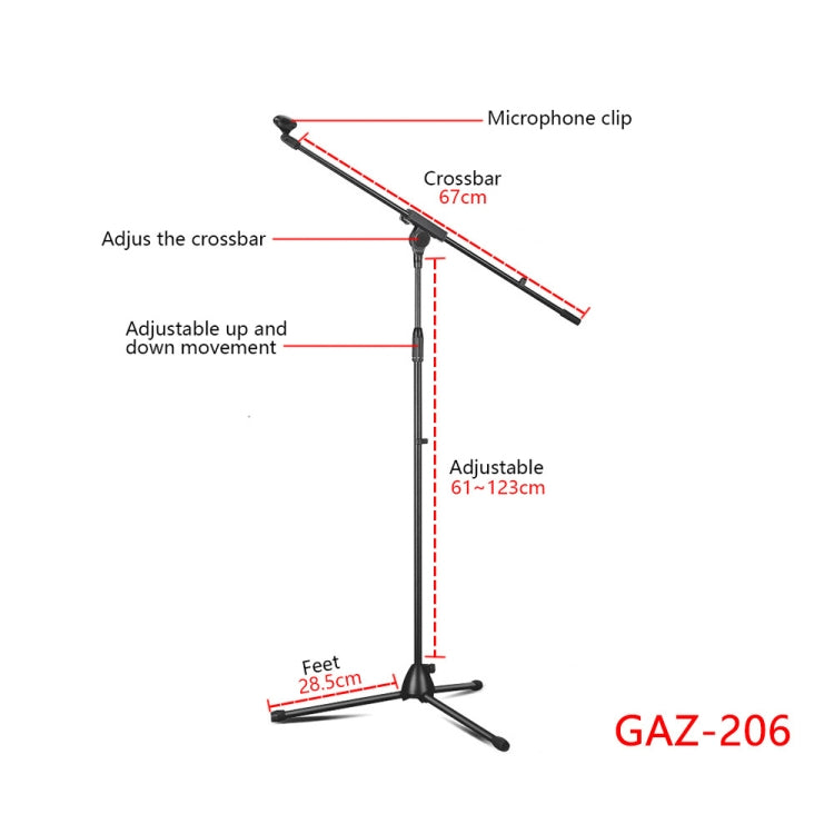 Single Rod Floor Formula Adjustable Microphone Bracket, Style: GAZ-206
