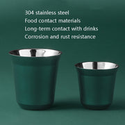 304 Stainless Steel Coffee Capsule Cup Double Insulation Coffee Cup, Style: Small Green