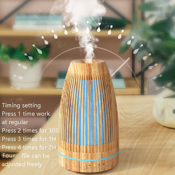 STB-103 Atmosphere Colorful Light Humidifier Aroma Diffuser(Light Wooden Grain)