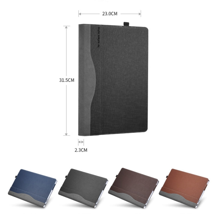 13.5 Inch Multifunctional PU Leather Laptop Sleeve For Microsoft Surface Laptop 1/2/3/4(Blue)