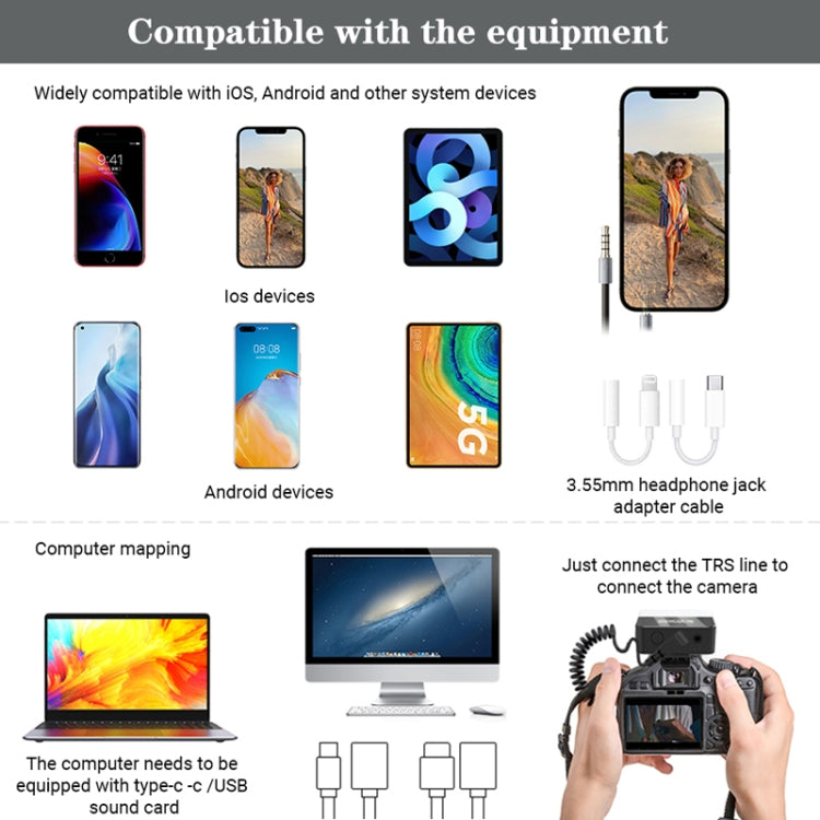 MAMEN KT-W1 Live Single-Reverse Camera Microphone, Specification: 1 in 1