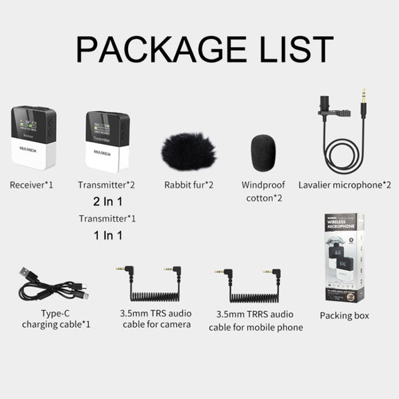 MAMEN KT-W1 Live Single-Reverse Camera Microphone, Specification: 1 in 1