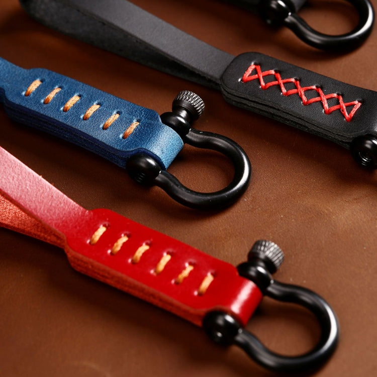 A001 Car Keychain Leather Long Key Rope(Crazy Horse Brown)