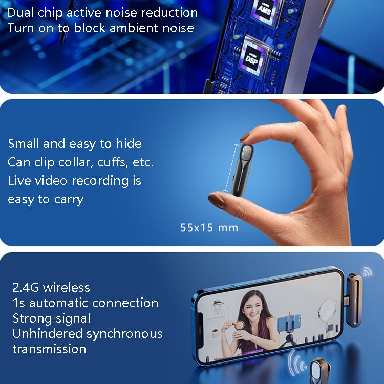 FerTo DX01 Wireless Collar Microphone 2.4G Live Broadcast Equipment, Style: TYPE-C + Charging Bin