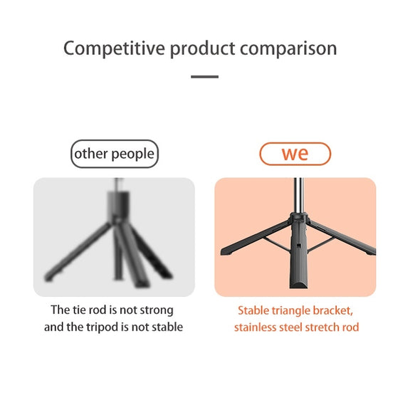 CYKE Folding Telescopic Mobile Phone Broadcast Stand Tripod, Specification: A31E-1.1m (With Light)
