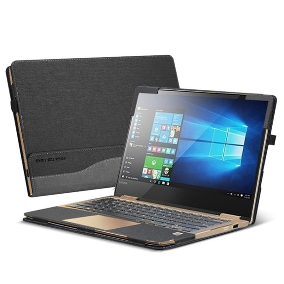 Laptop PU Leather Protective Case For Lenovo Yoga 720-13(Gentleman Gray)