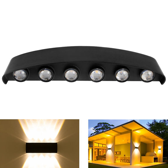 12 LEDs Garden Aluminum Double Head Wall Light(Warm White Light)