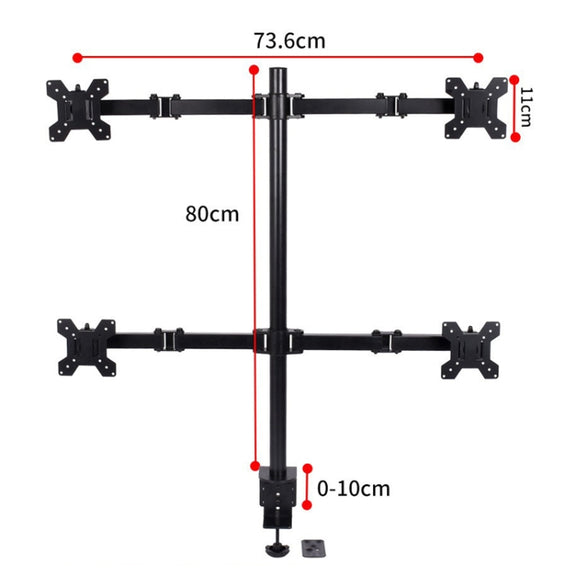 Desktop Lifting Monitor Stand Bracket Four Screen Table Clip