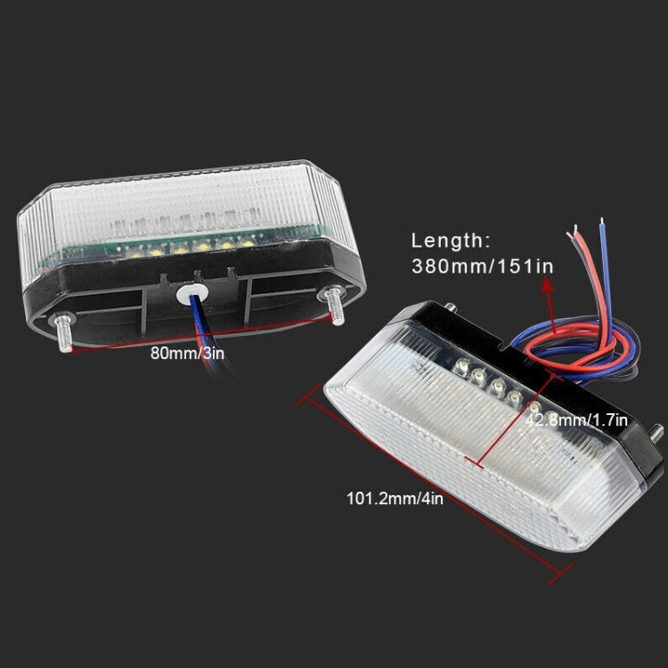 MK-285 Motorcycle LED Taillight Plate Light(Without Stand Black Cover)