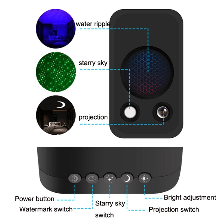 C211 Star Projector Lamp USB Bedside Atmosphere Light(White)