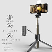 L03S Bluetooth Fill Light Tripod Integrated Selfie Stick(White)