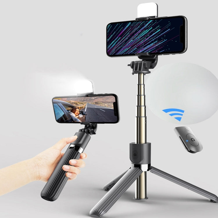 L03S Bluetooth Fill Light Tripod Integrated Selfie Stick(White)