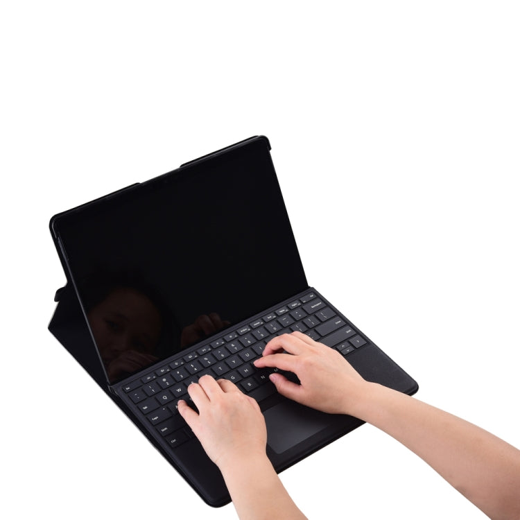 13 inch Leather Tablet Protective Case For Microsoft Surface Pro X, Color: Light Gray + Power Bag