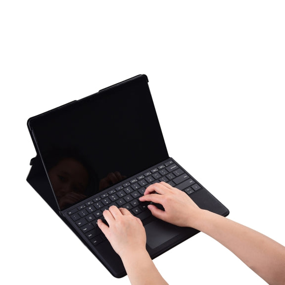 13 inch Leather Tablet Protective Case For Microsoft Surface Pro X, Color: Light Gray + Power Bag