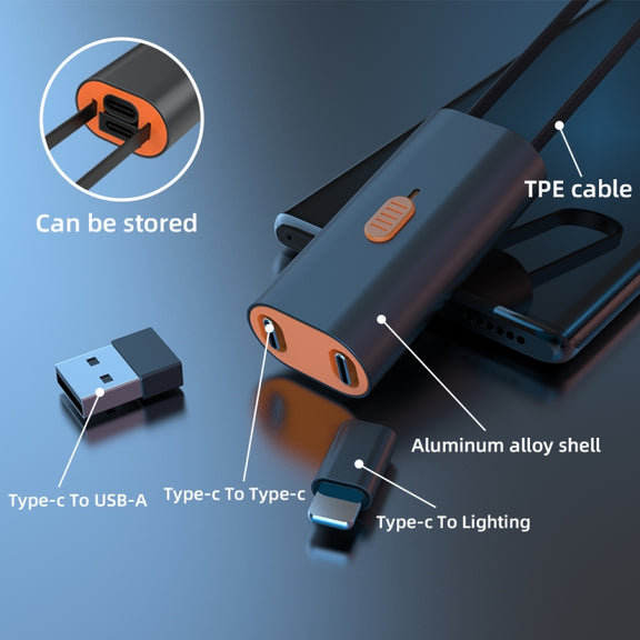 4 in 1 Retractable Fast Charging Data Cable with OTG Adapter Function