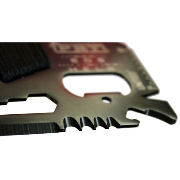 14 In 1 Stainless Steel Multi-Function Outdoor Survival Tool Card With Rope